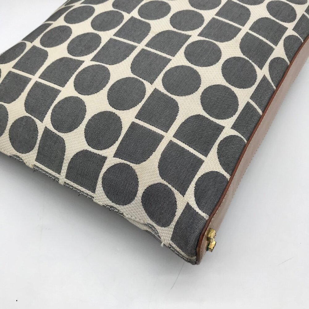 Kate Spade Gray Canvas Vintage Geometric Print Shoulder Bag - Picture 9 of 11